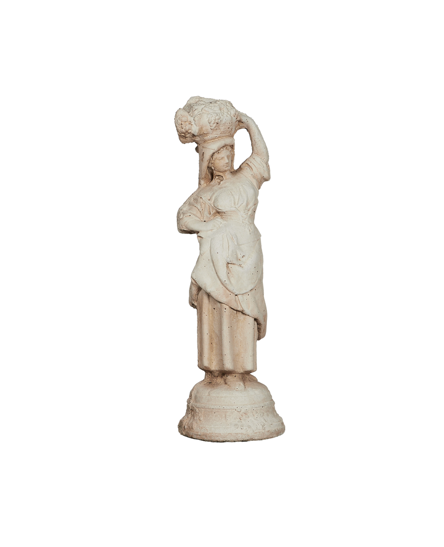 Antique Lady Fruit Statue from France made of Cement