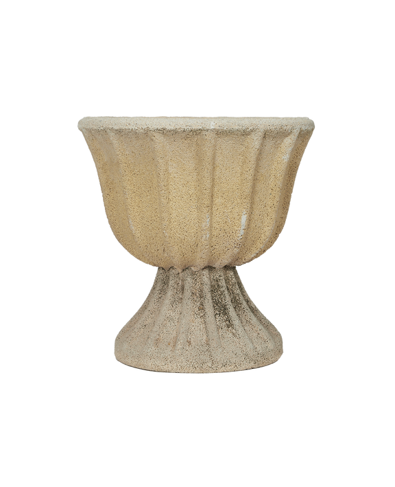 Cement Planter - Fluted Tilt