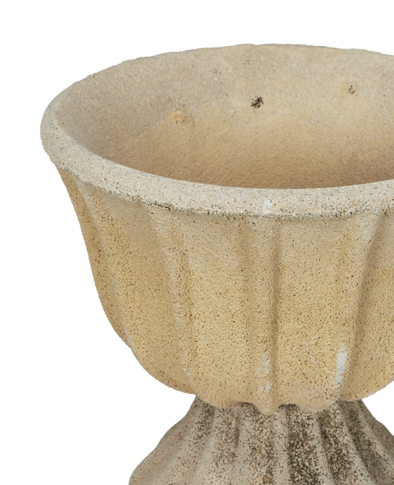 Cement Planter - Fluted Tilt