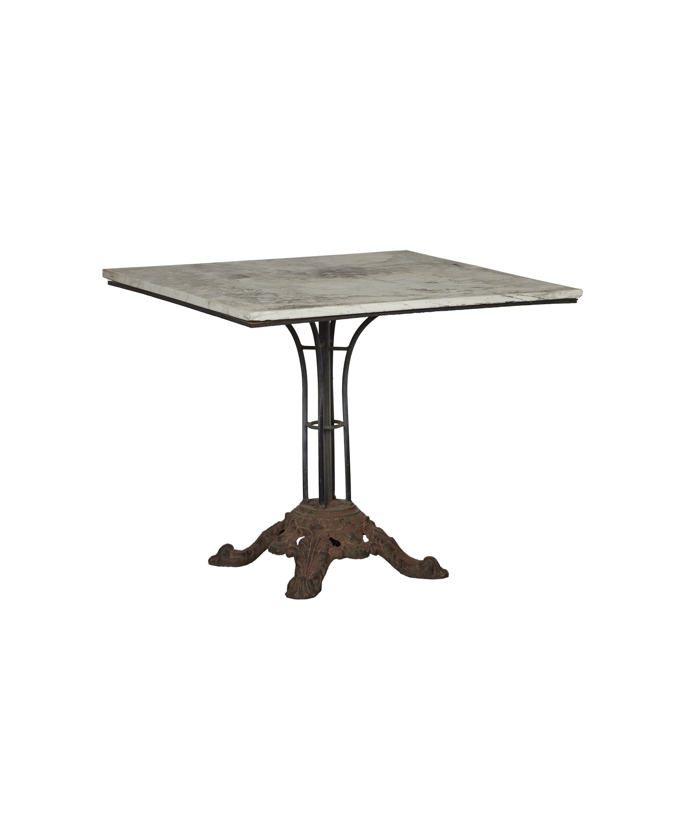 Antique Marble Bistro Dining Table - Square from France made of Marble