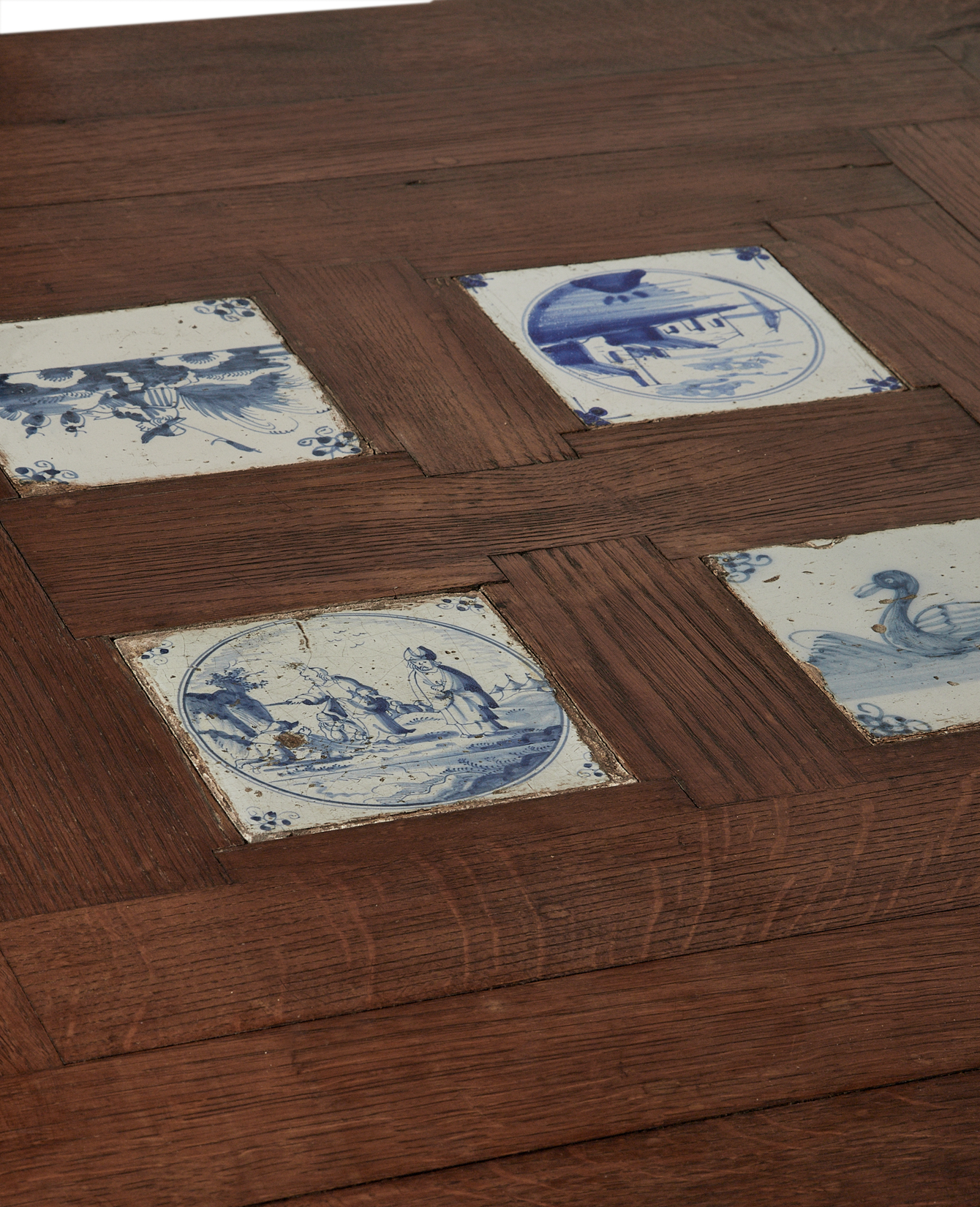 Antique Porcelain Tile Table from Holland made of Wood