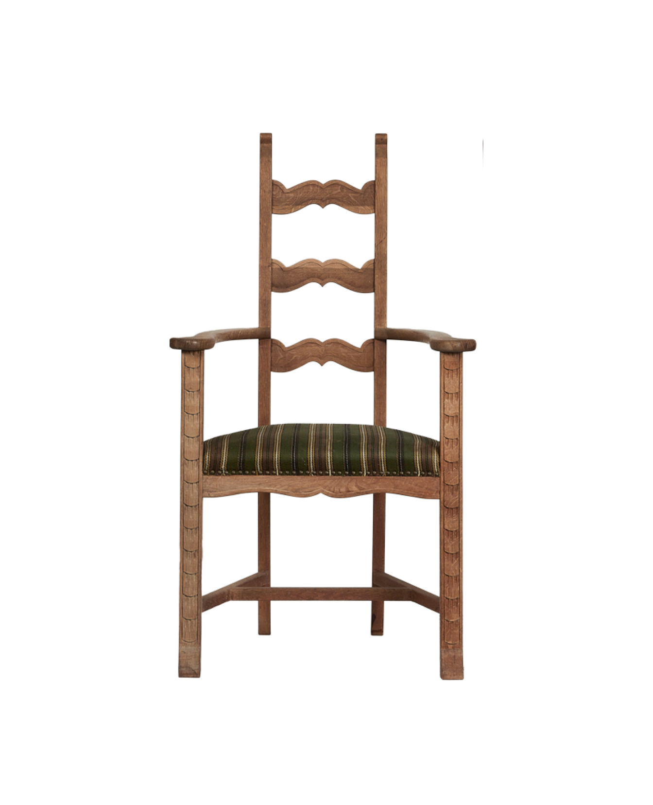 Vintage Scallop Armchair - Tall Back from Denmark made of Upholstery