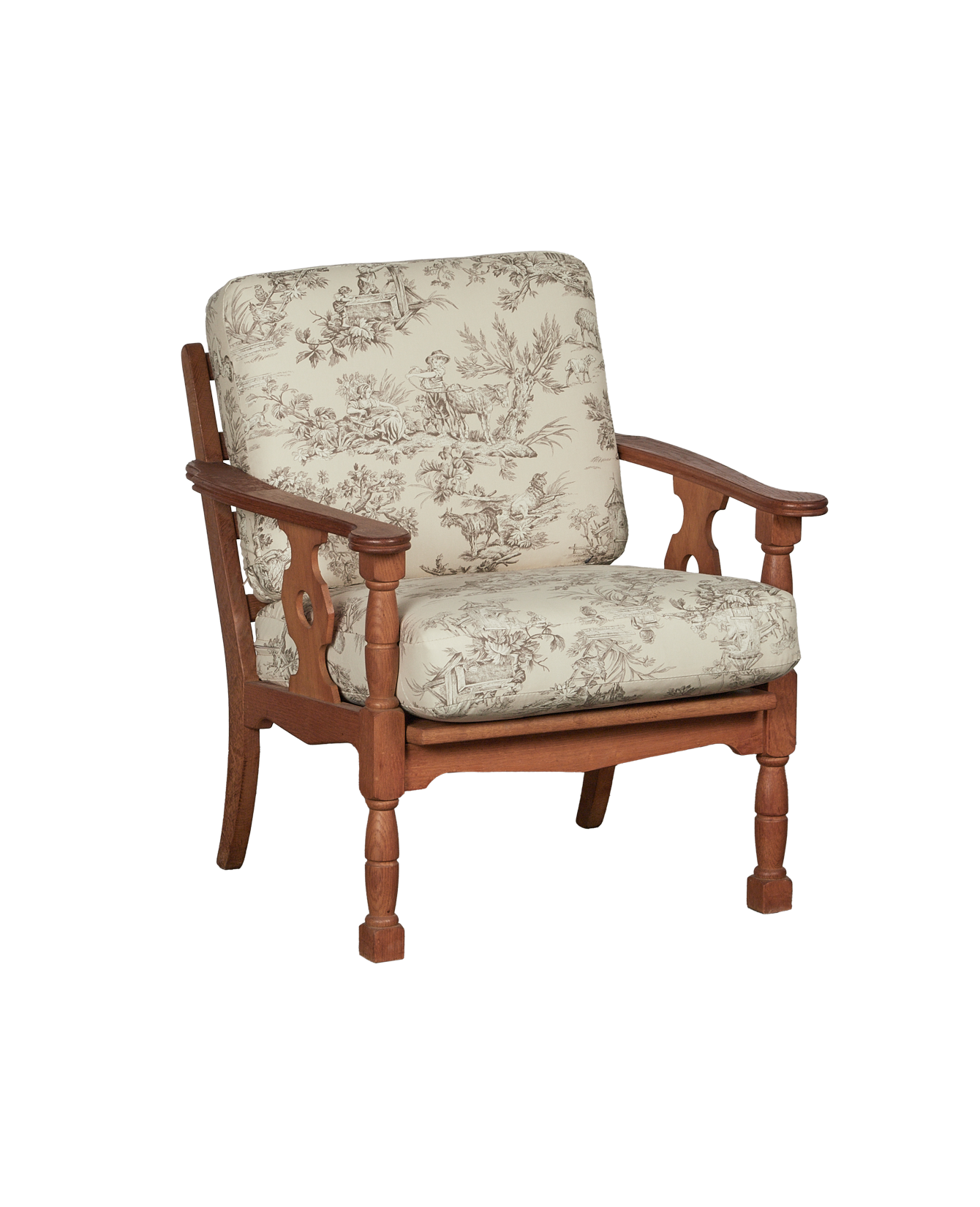 Vintage Henning Style Low Armchair from Denmark made of Upholstery