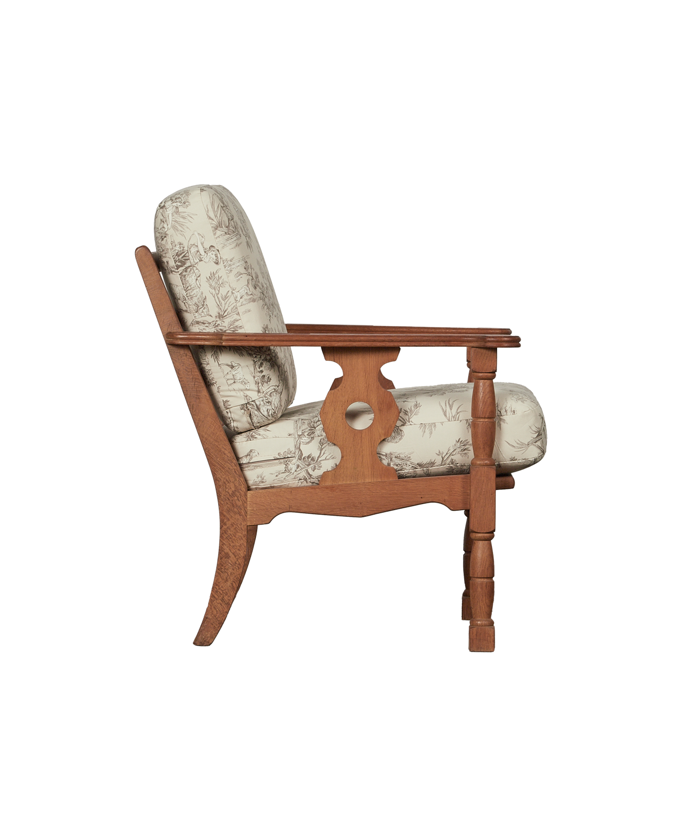 Vintage Henning Style Low Armchair from Denmark made of Upholstery