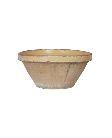 Antique Serving Bowl - Yellow Ochre Glaze from France made of Ceramic
