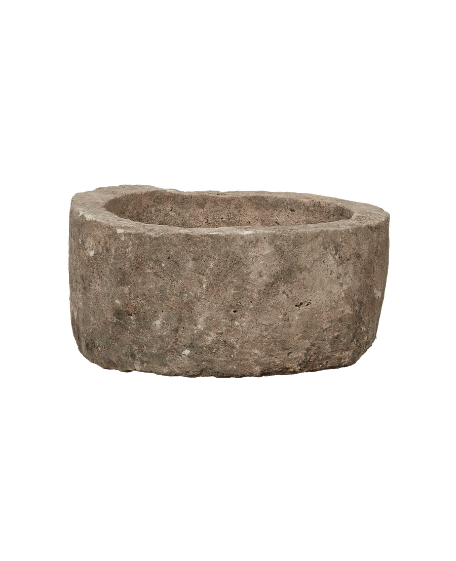 Vintage Limestone Trough - Round from Indonesia - Planters, Fountains, & Water Features