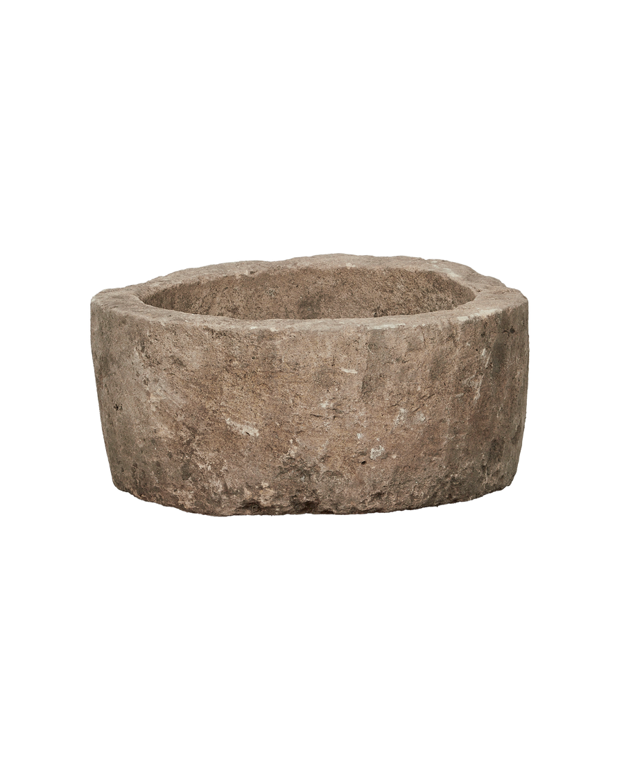 Vintage Limestone Trough - Round from Indonesia - Planters, Fountains, & Water Features