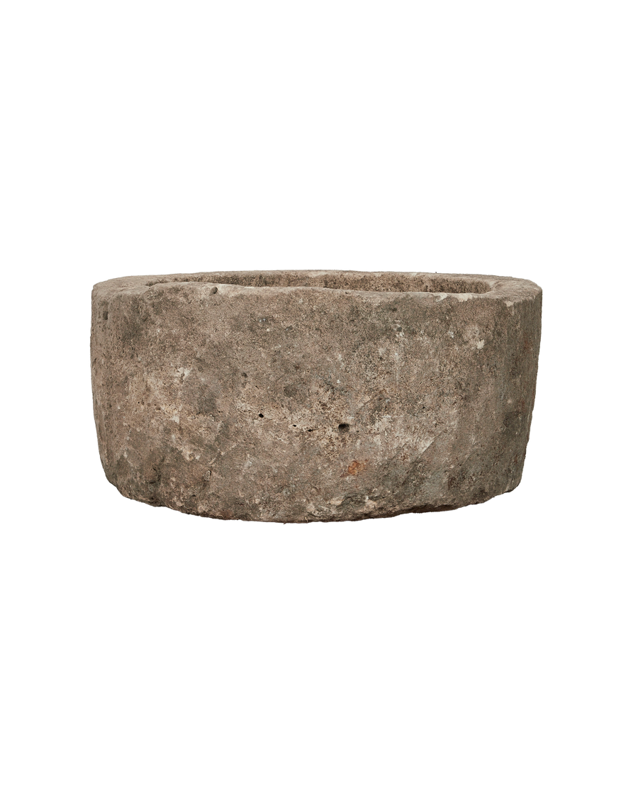 Vintage Limestone Trough - Round from Indonesia - Planters, Fountains, & Water Features