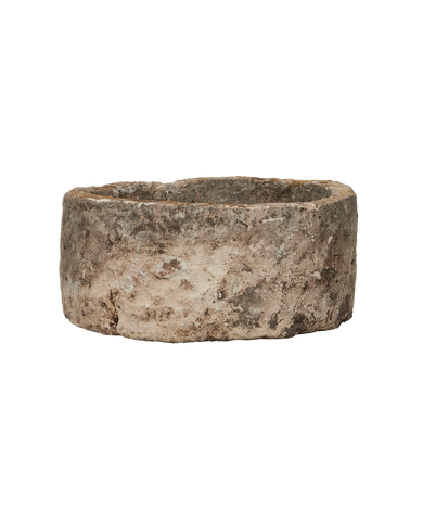 Vintage Limestone Trough - Round from Indonesia - Planters, Fountains, & Water Features