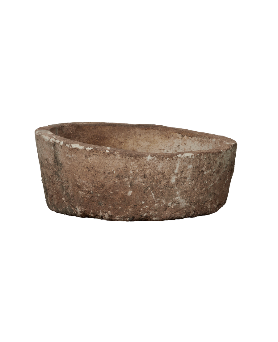 Vintage Limestone Trough - Round from Indonesia - Planters, Fountains, & Water Features