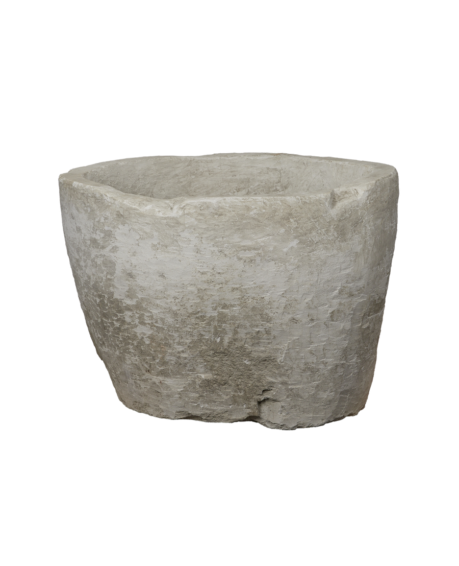 Vintage Limestone Trough - Round from Indonesia - Planters, Fountains, & Water Features