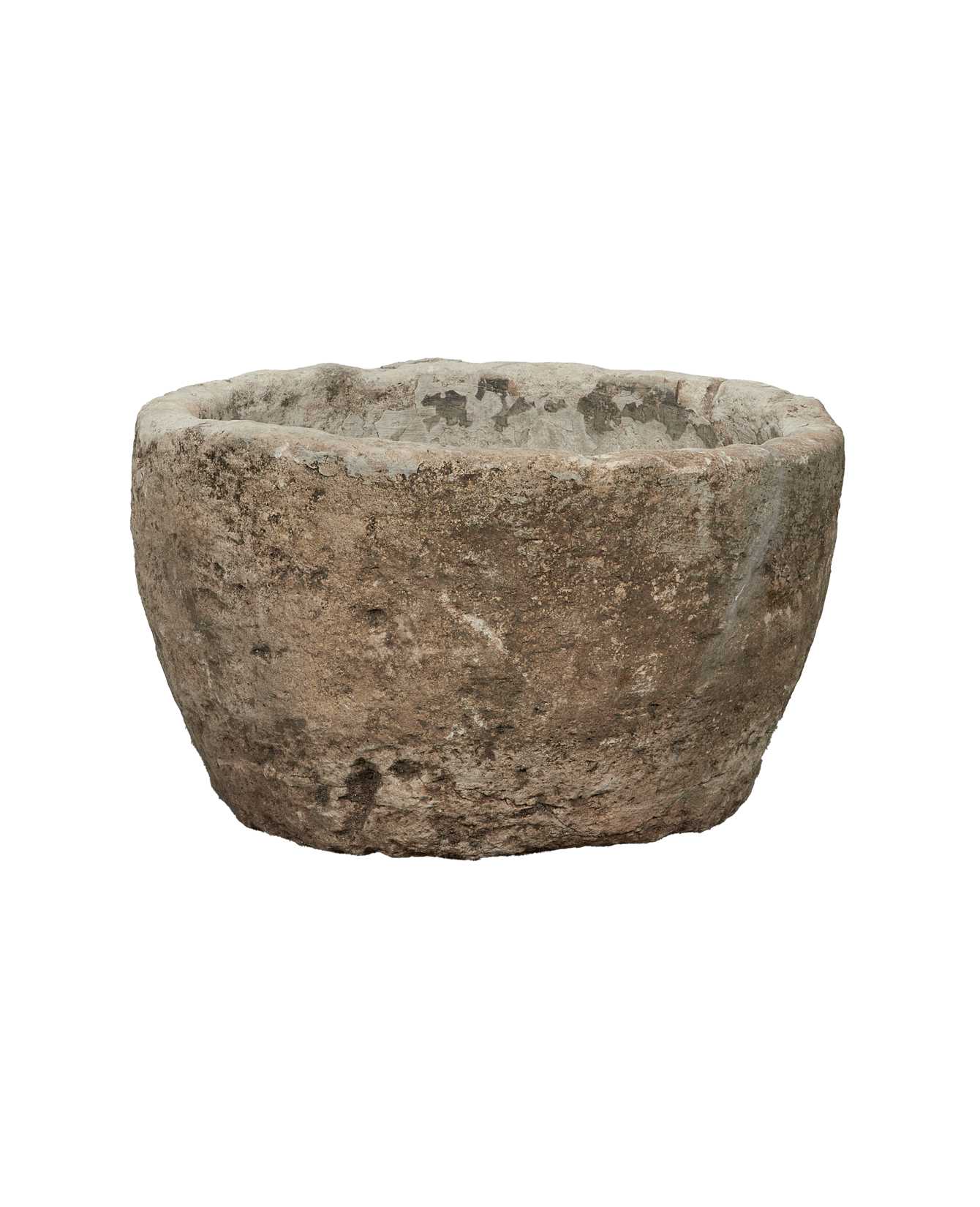 Vintage Limestone Trough - Round from Indonesia - Planters, Fountains, & Water Features