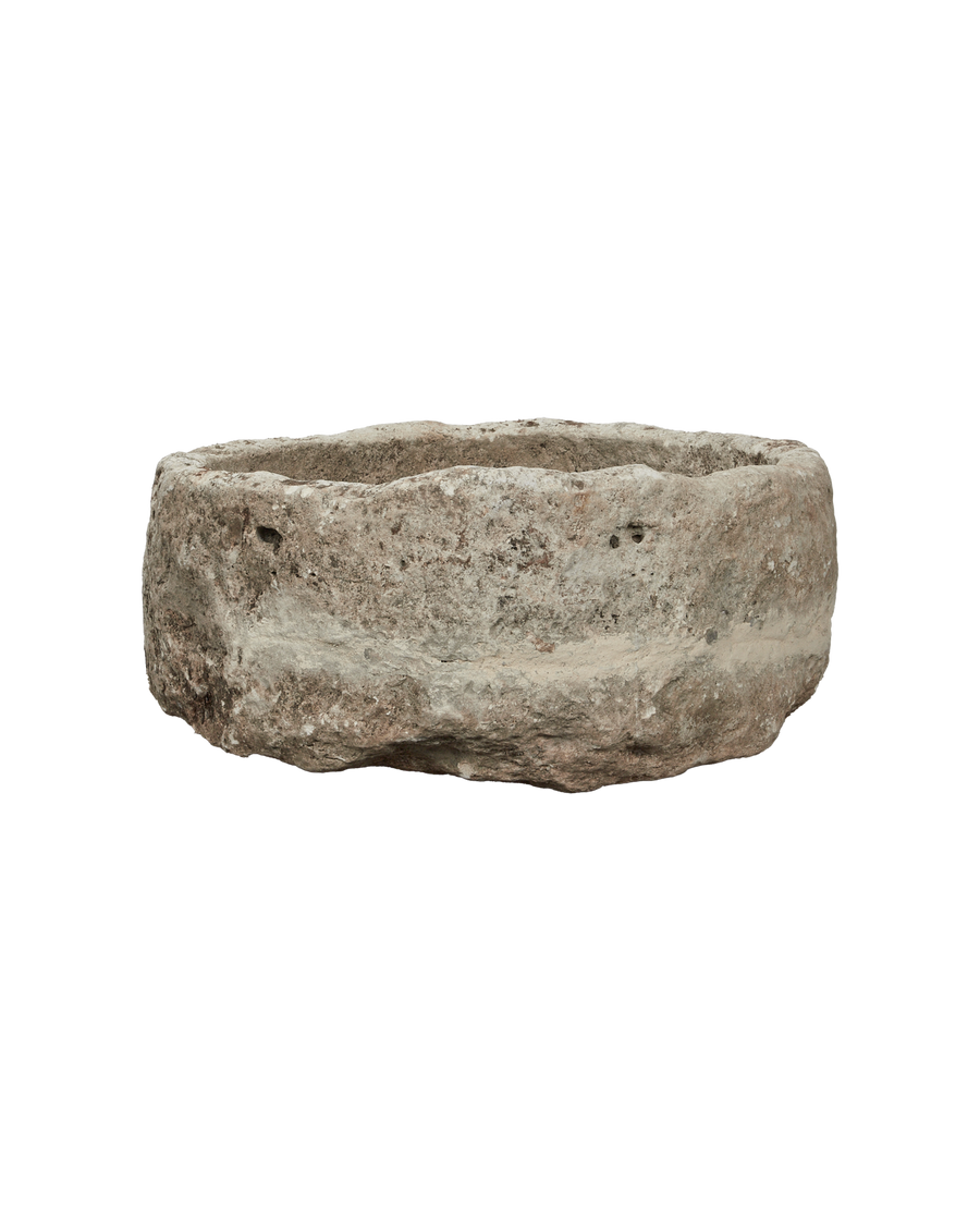 Vintage Limestone Trough - Round from Indonesia - Planters, Fountains, & Water Features