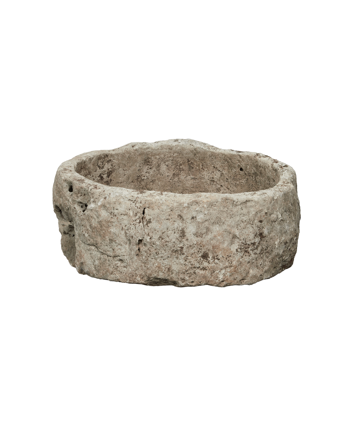 Vintage Limestone Trough - Round from Indonesia - Planters, Fountains, & Water Features