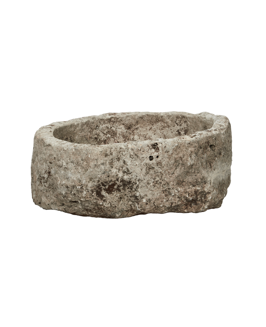 Vintage Limestone Trough - Round from Indonesia - Planters, Fountains, & Water Features