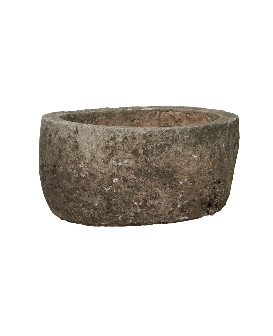 Vintage Limestone Trough - Round from Indonesia - Planters, Fountains, & Water Features