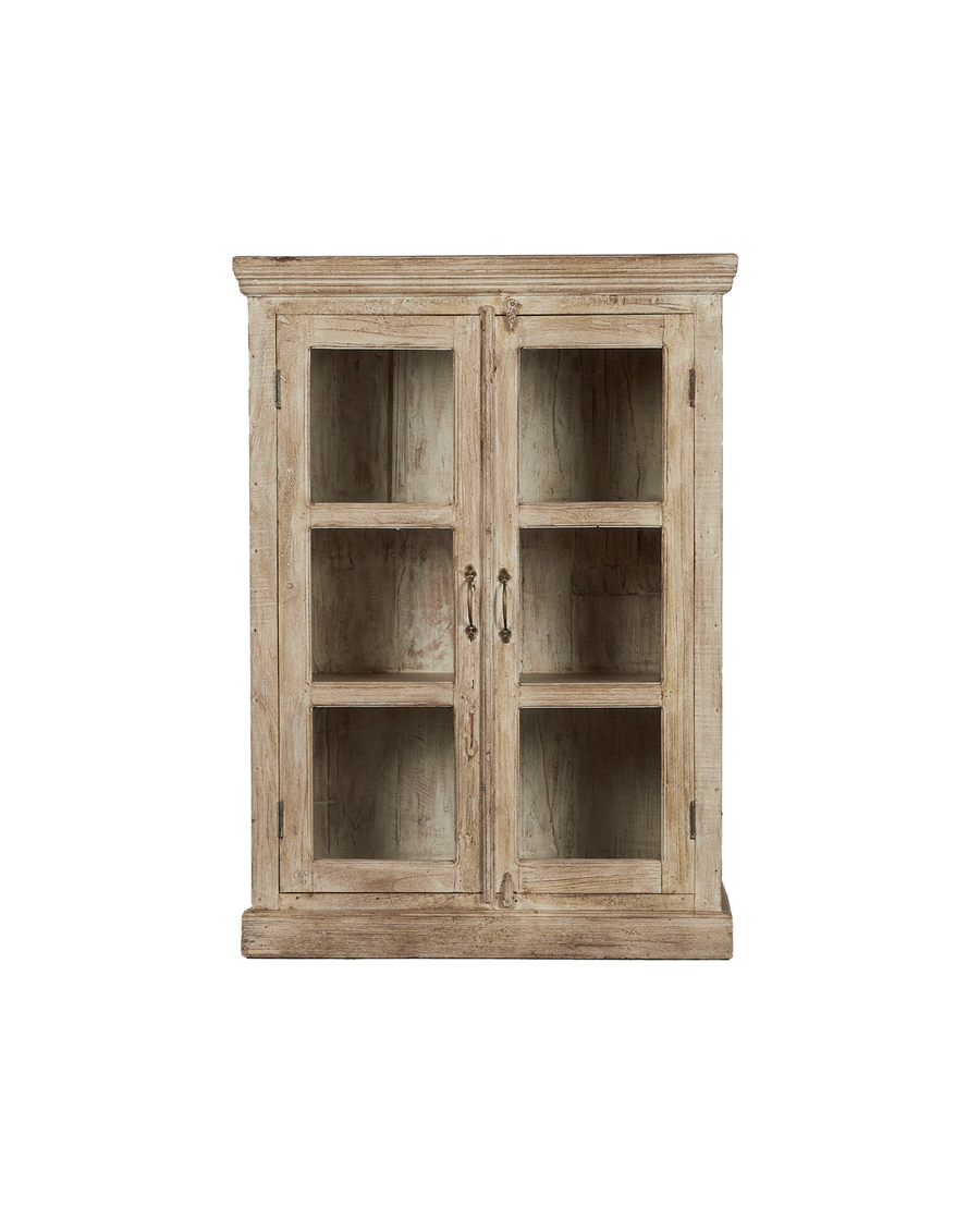 Vintage Wood Cabinet - White Wash from India made of Wood