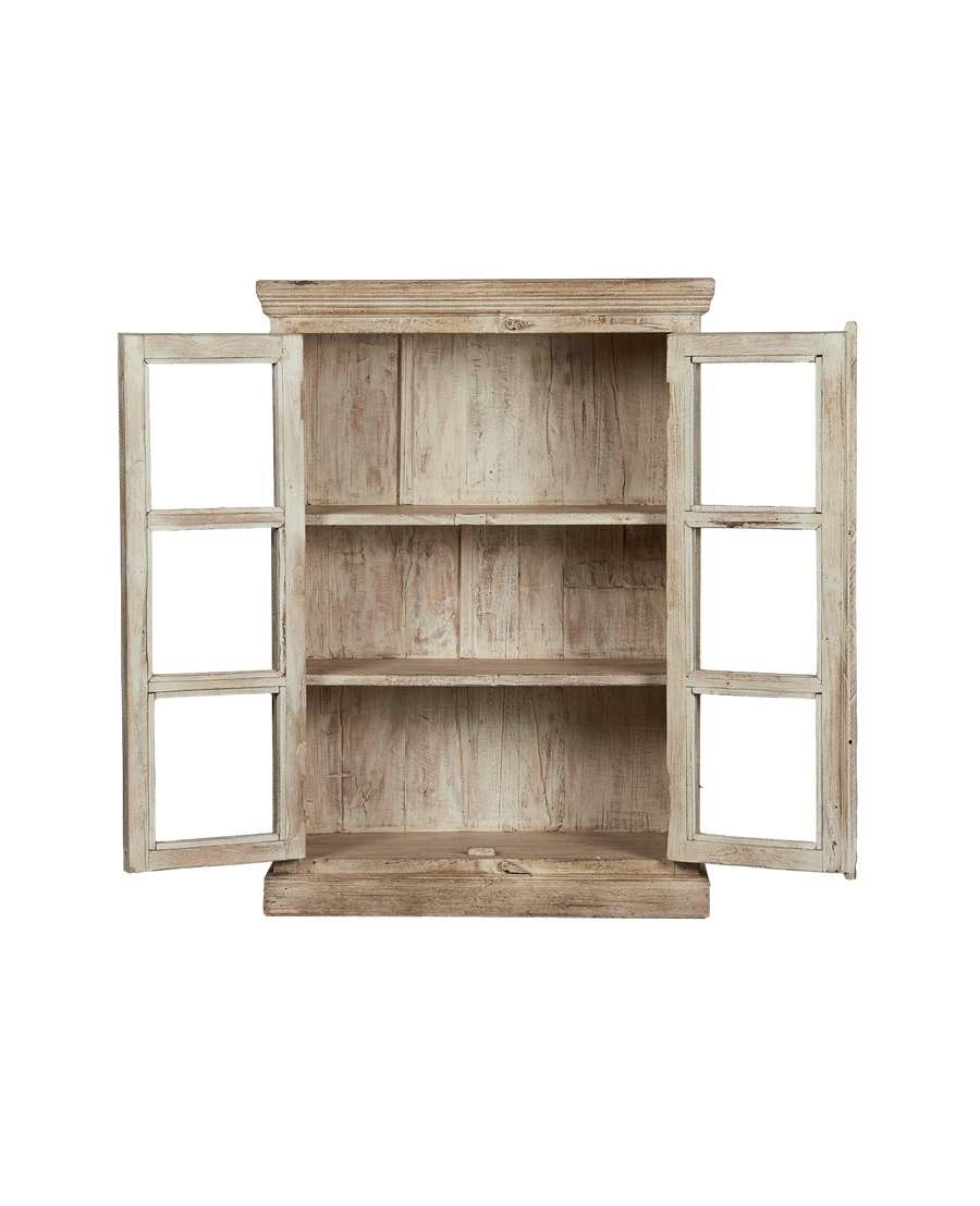 Vintage Wood Cabinet - White Wash from India made of Wood