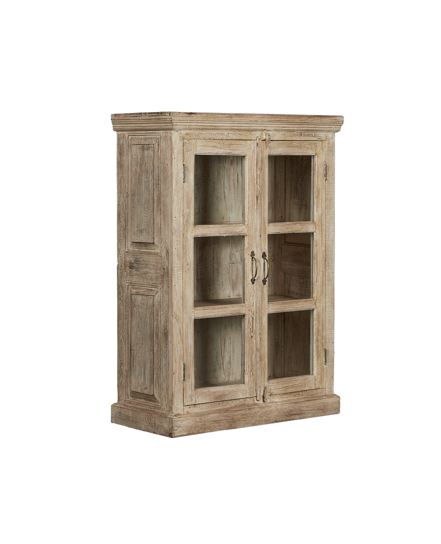 Vintage Wood Cabinet - White Wash from India made of Wood