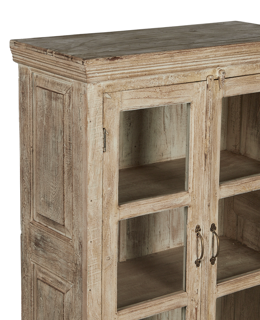 Vintage Wood Cabinet - White Wash from India made of Wood