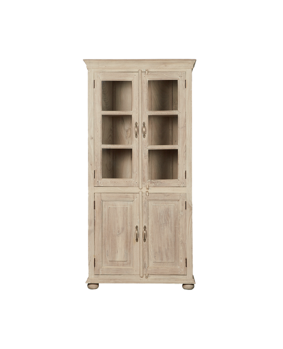 Wood & Glass Cabinet - Bleached