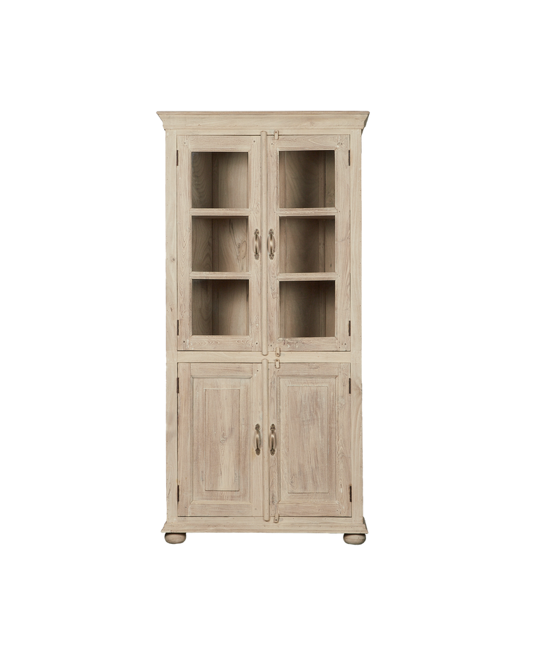 Wood & Glass Cabinet - Bleached