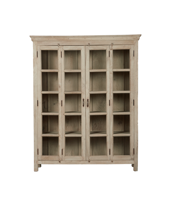 Wood & Glass Cabinet - Bleached