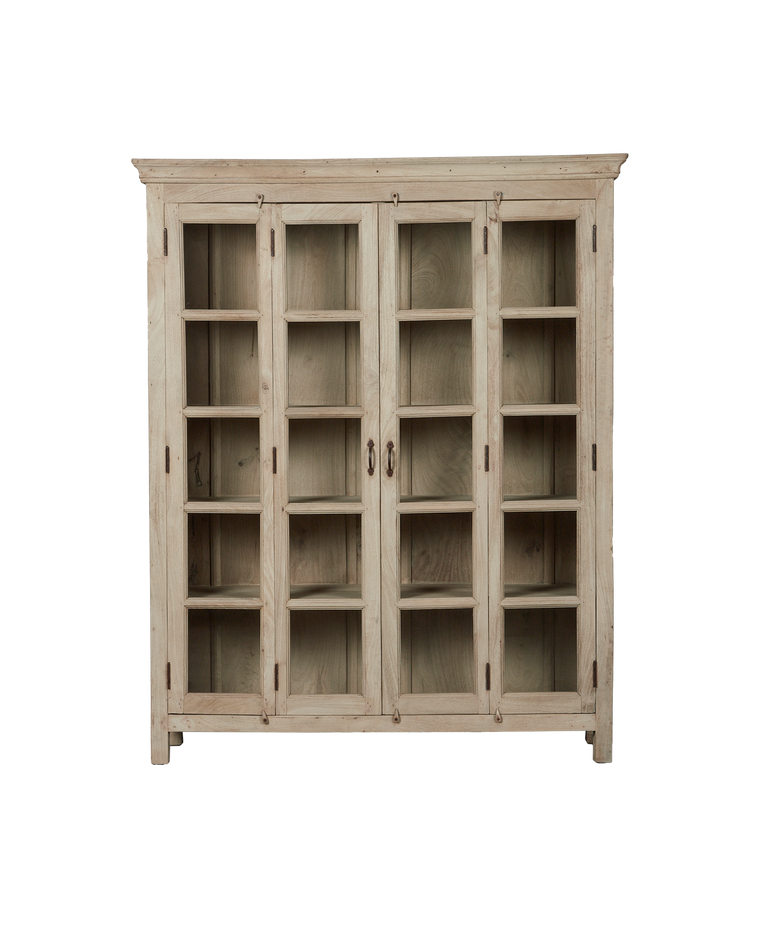 Wood & Glass Cabinet - Bleached