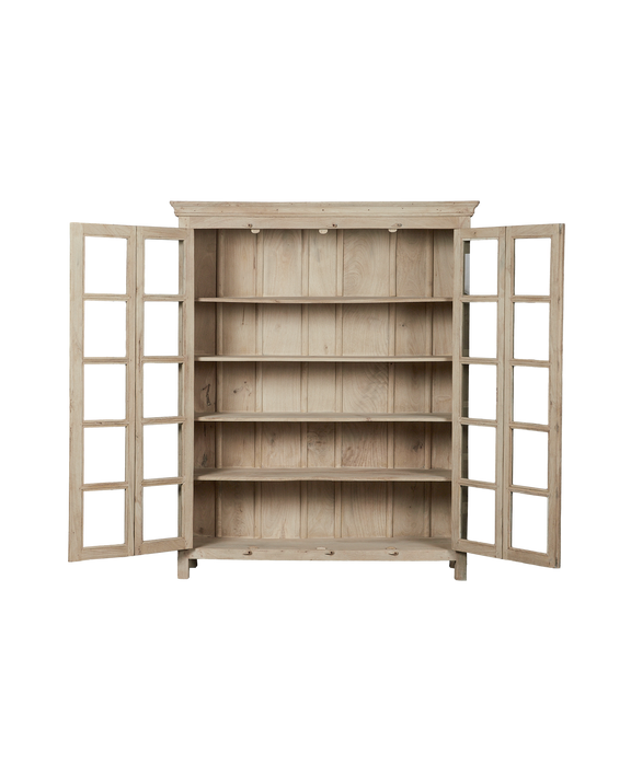 Wood & Glass Cabinet - Bleached