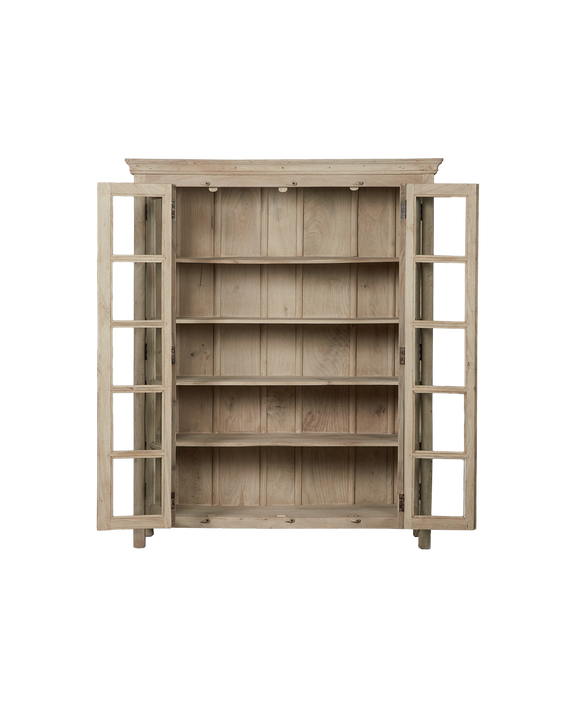 Wood & Glass Cabinet - Bleached