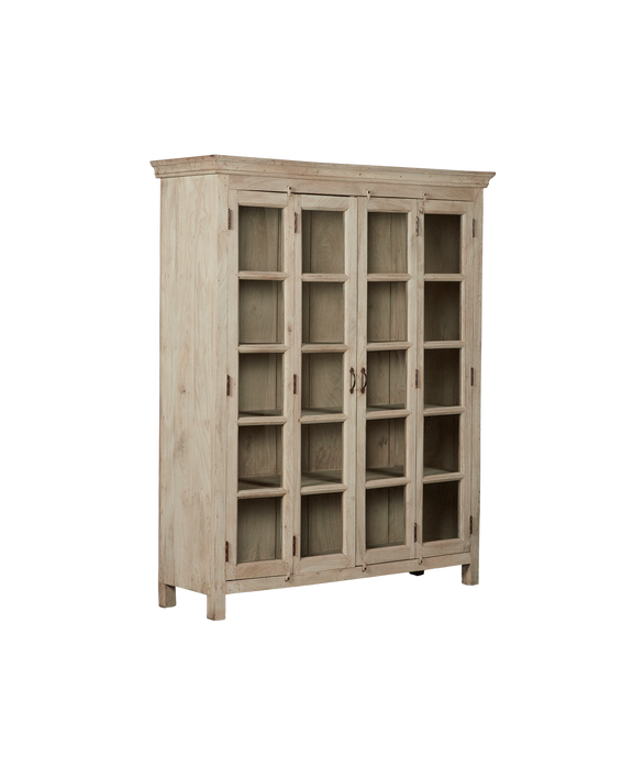 Wood & Glass Cabinet - Bleached