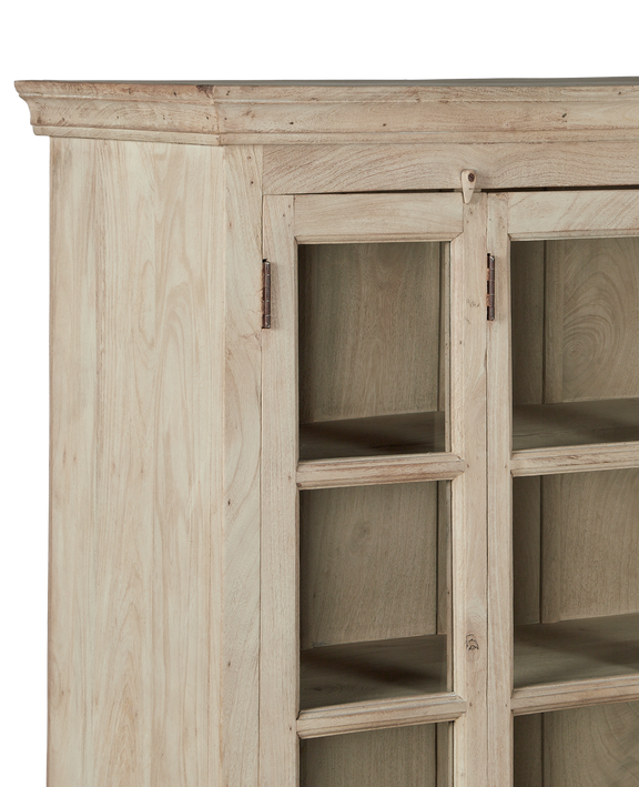 Wood & Glass Cabinet - Bleached