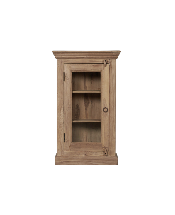 Wood & Glass Wall Showcase - Bleached