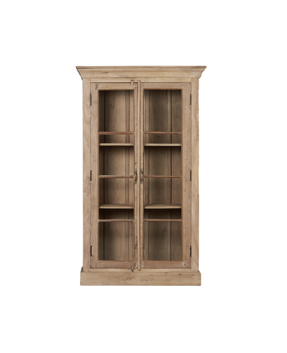 Wood & Glass Cabinet - Bleached