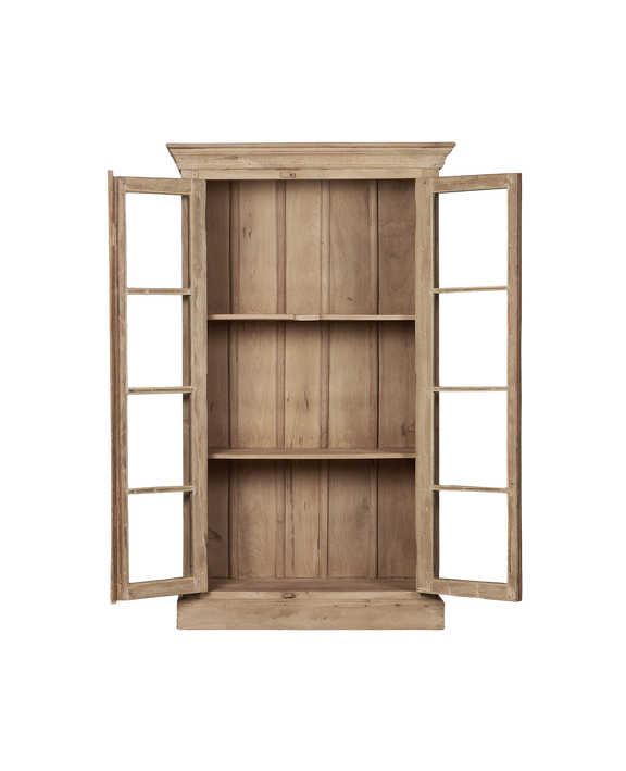 Wood & Glass Cabinet - Bleached