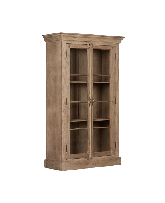 Wood & Glass Cabinet - Bleached
