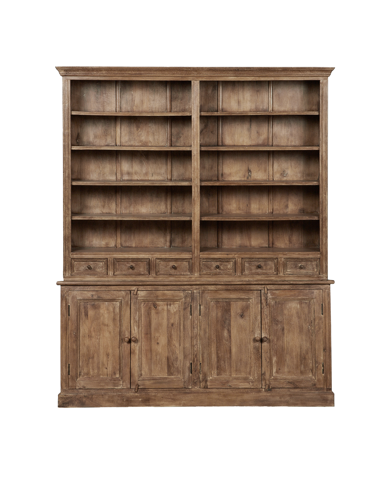 Reproduction Wood 2 Part Cabinet - Bleached from India made of Mango Wood