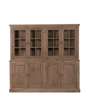 Wood & Glass 2 Part Cabinet - Bleached