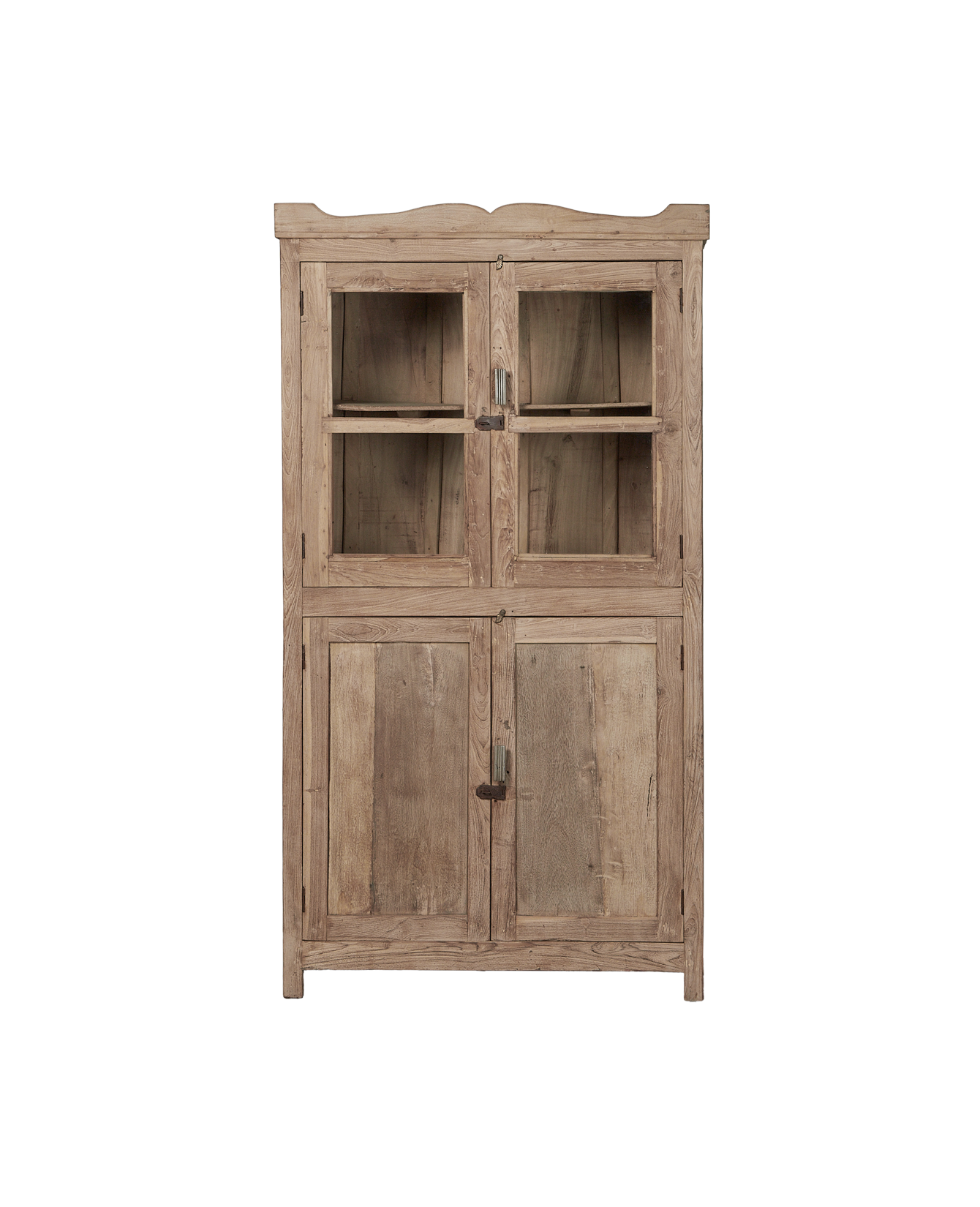 Vintage Glass Cabinet - Bleached from India made of Teak & Mango Wood