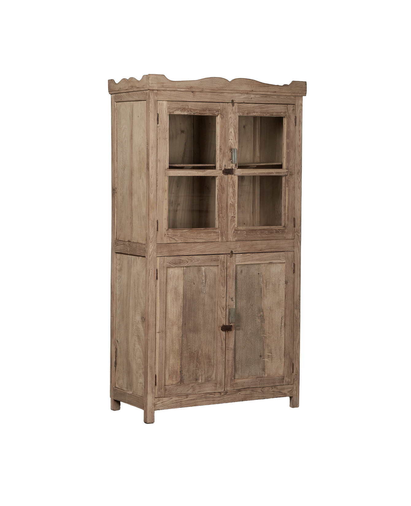 Vintage Glass Cabinet - Bleached from India made of Teak & Mango Wood