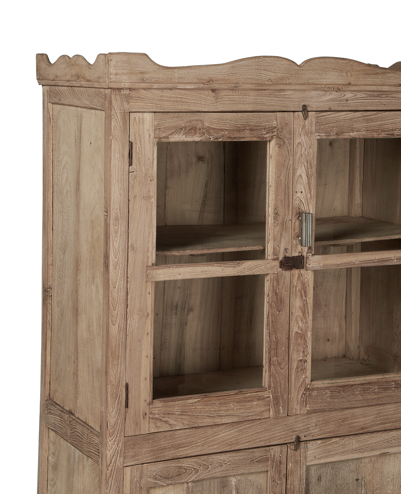 Vintage Glass Cabinet - Bleached from India made of Teak & Mango Wood