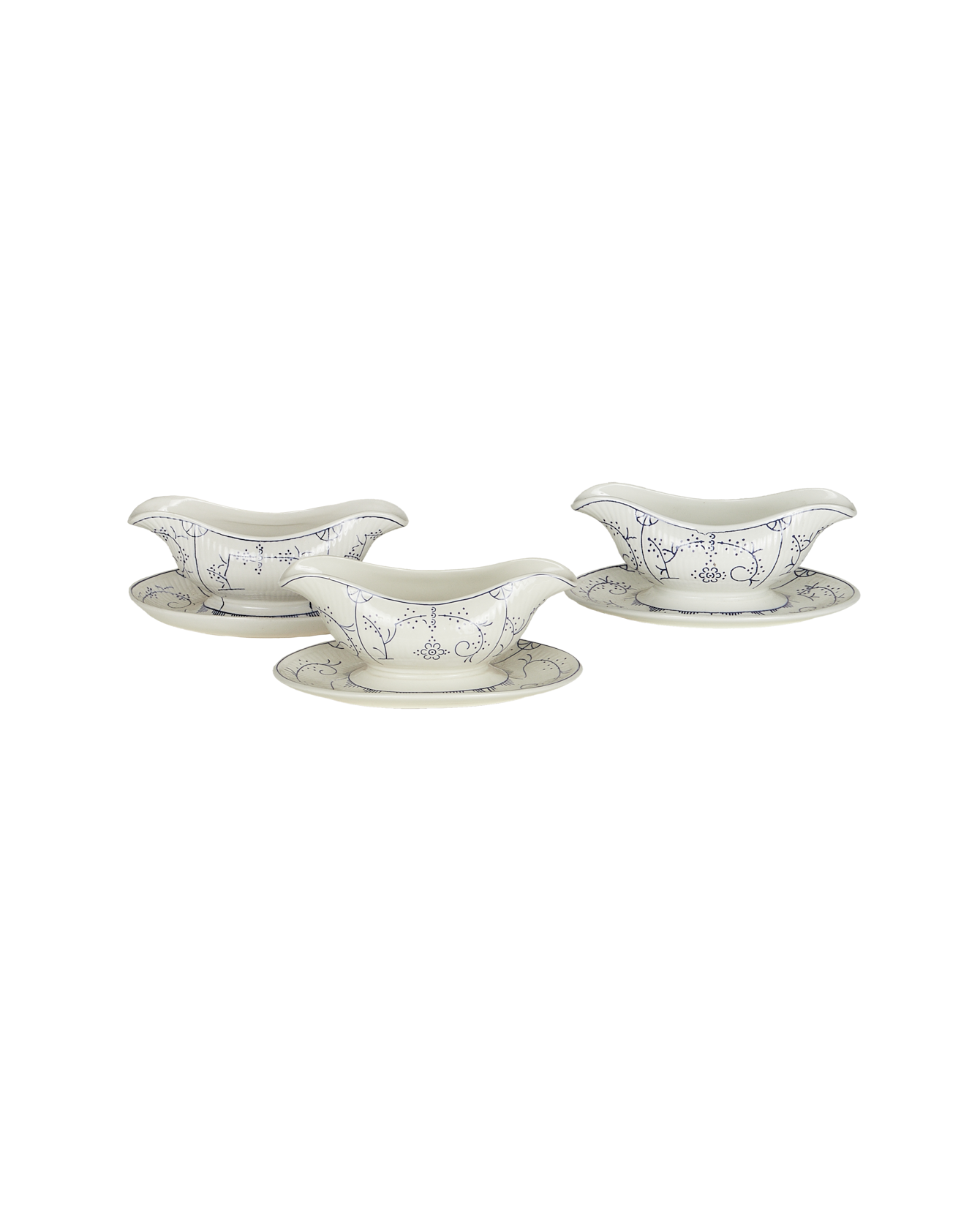 Vintage Royal Boch Gravy Boat - Blue Floral from Belgium made of Ceramic