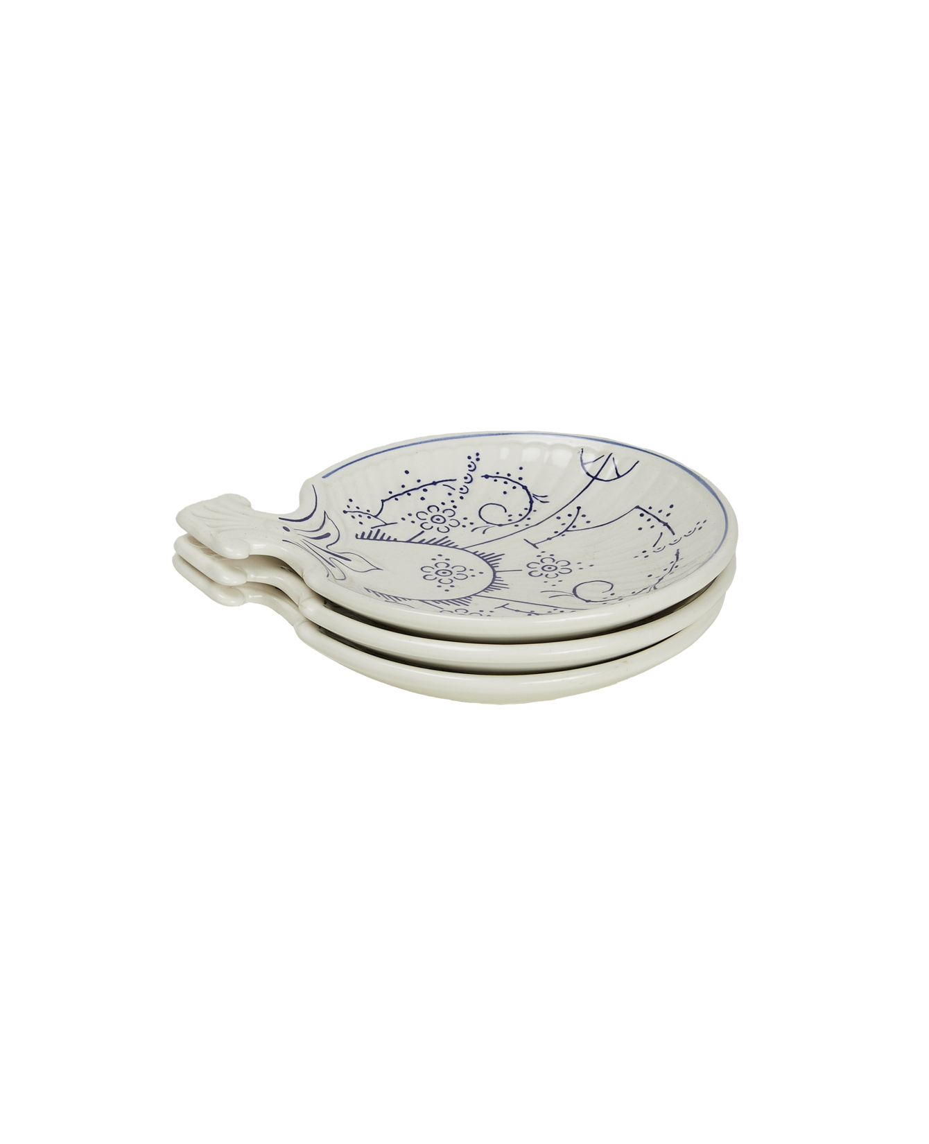 Vintage Royal Boch Spoon Rest - Blue Floral from Belgium made of Ceramic