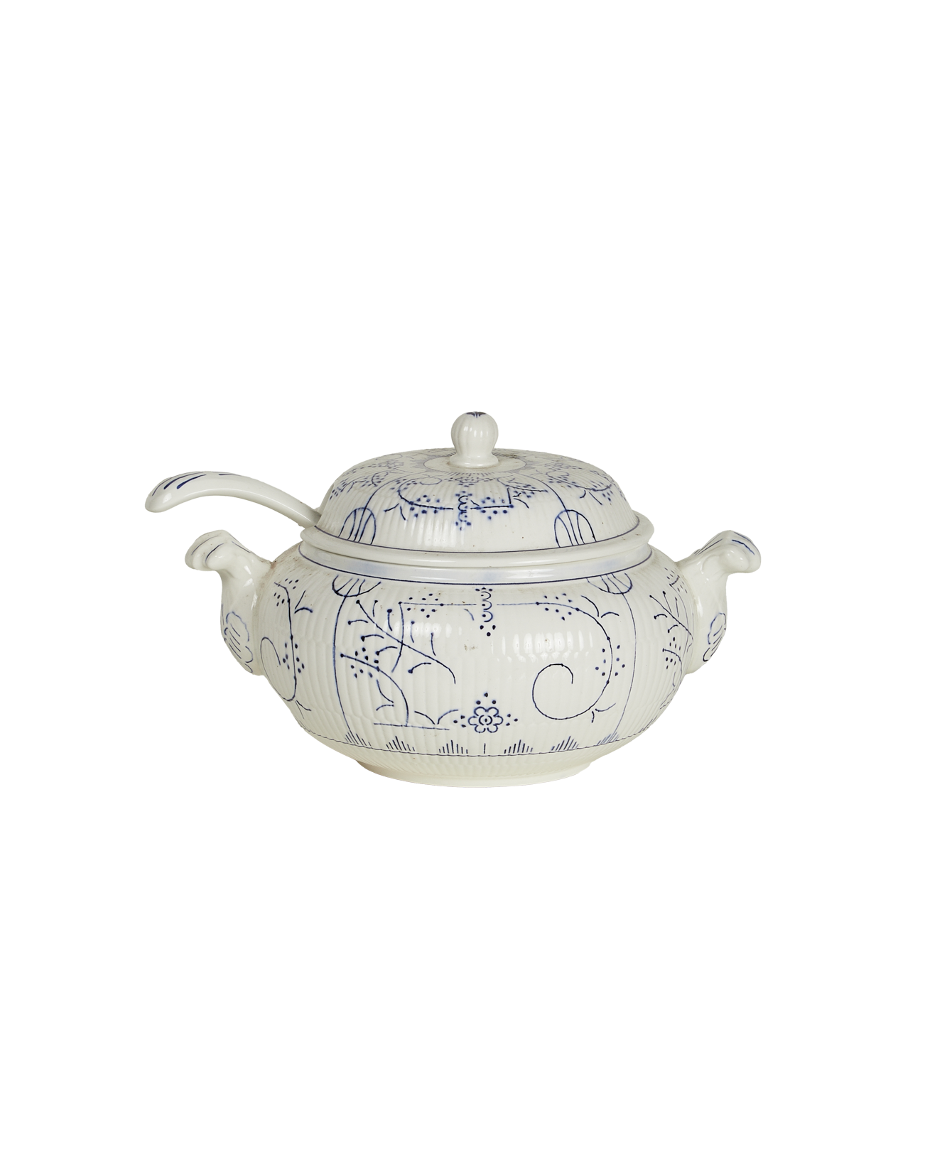 Vintage Royal Boch Soup Server - Blue Floral from Belgium made of Ceramic