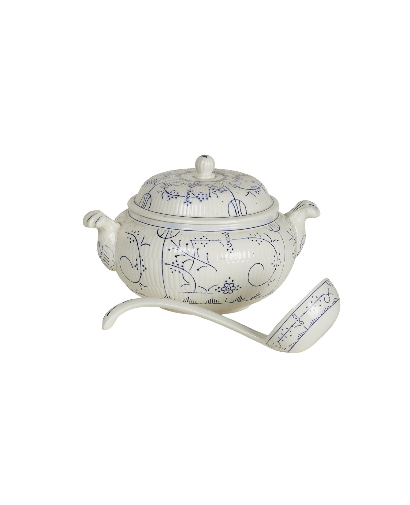 Vintage Royal Boch Soup Server - Blue Floral from Belgium made of Ceramic