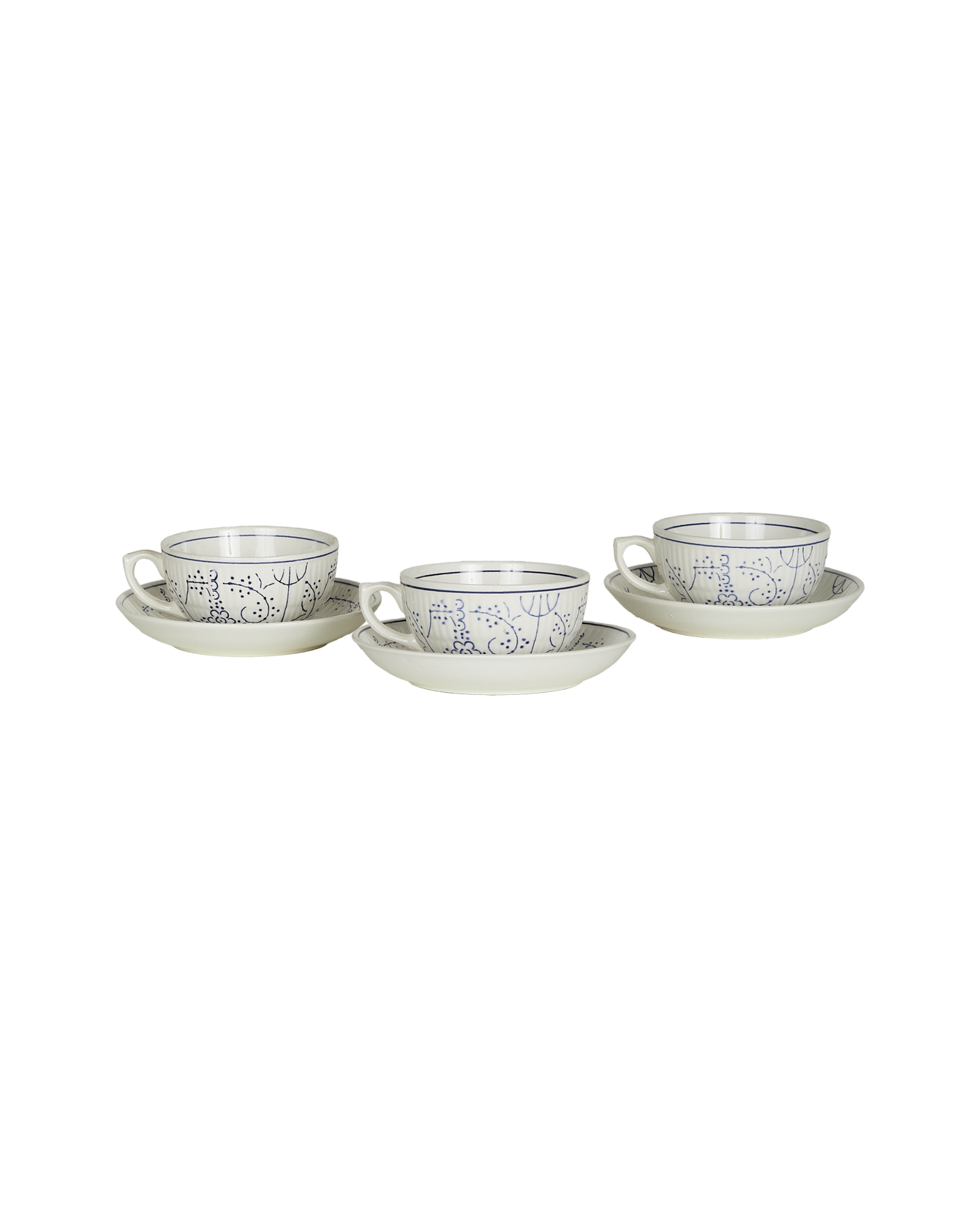 Vintage Royal Boch Tea Cup & Saucer - Blue Floral from Belgium made of Ceramic