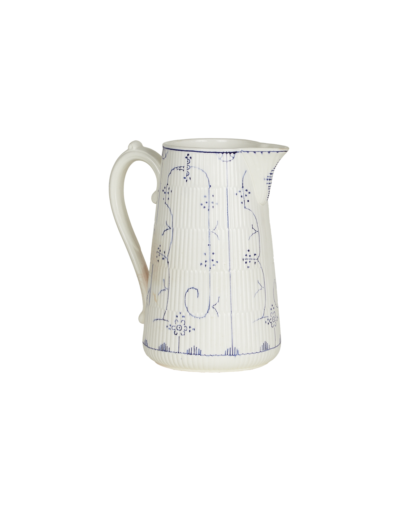 Vintage Royal Boch Pitcher - Blue Floral from Belgium made of Ceramic