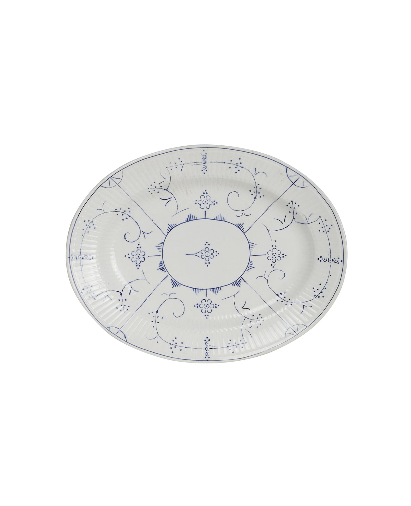 Vintage Royal Boch Serving Platter - Blue Floral from Belgium made of Ceramic