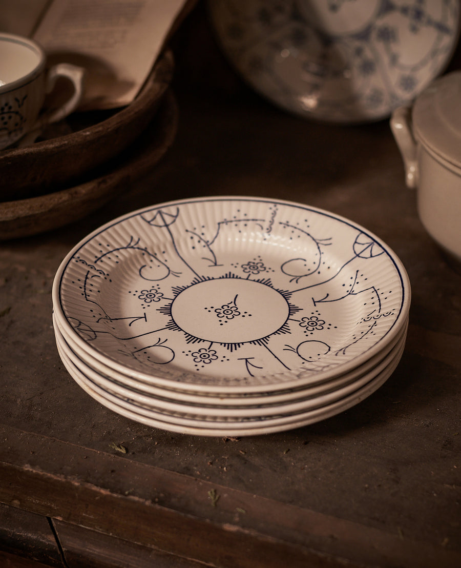 Vintage Royal Boch Plate - Blue Floral from Belgium made of Ceramic