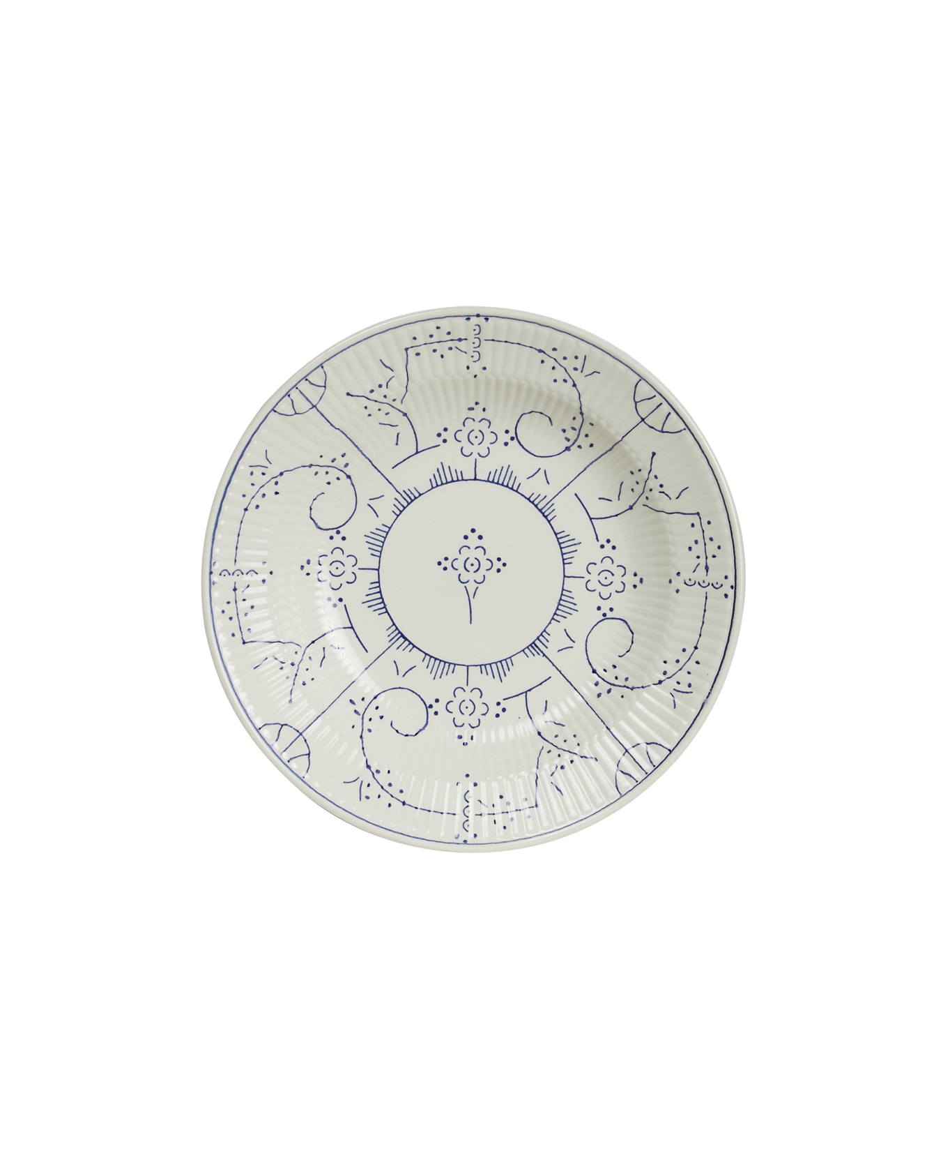 Vintage Royal Boch Dinner Bowl - Blue Floral from Belgium made of Ceramic